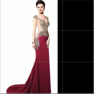 Sexy Rhinestone & Lycra Mermaid Gown